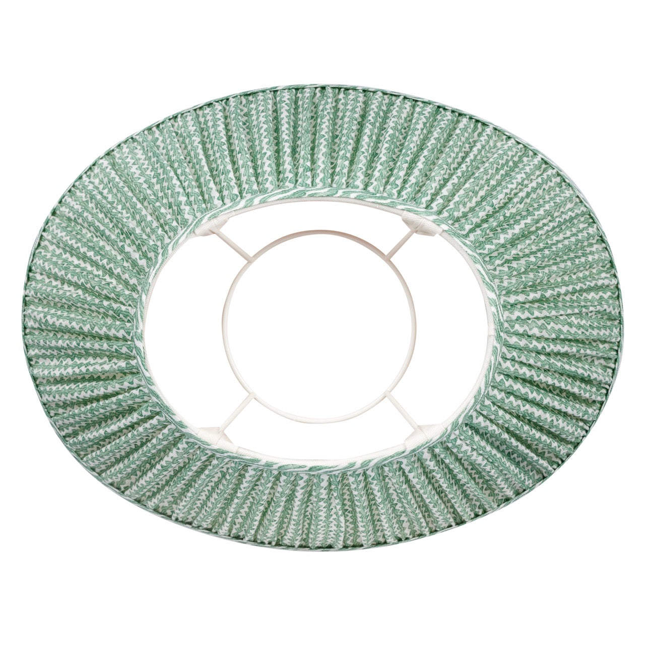 16 Inch Oval Gathered Bedwyn Lampshade - Green Popple