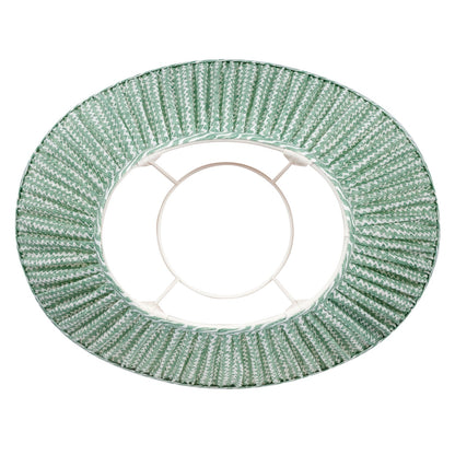 16 Inch Oval Gathered Bedwyn Lampshade - Green Popple