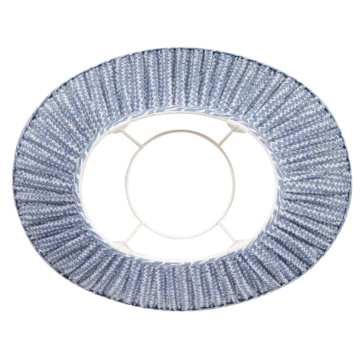 16 Inch Oval Gathered Bedwyn Lampshade - Blue Popple