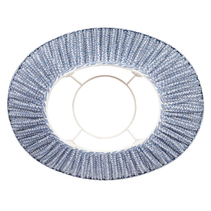 16 Inch Oval Gathered Bedwyn Lampshade - Blue Popple