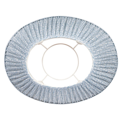 16 Inch Oval Gathered Bedwyn Lampshade - Light Blue Popple