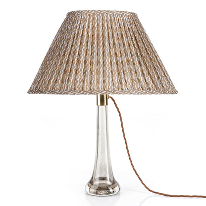 16 Inch Oval Gathered Bedwyn Lampshade - Nut Brown Popple
