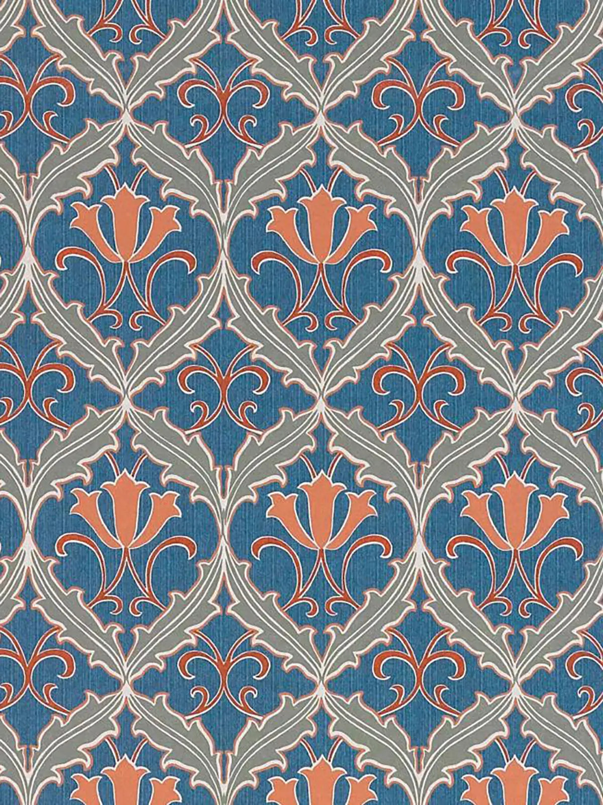 Voysey Trellis Wallpaper - Blue