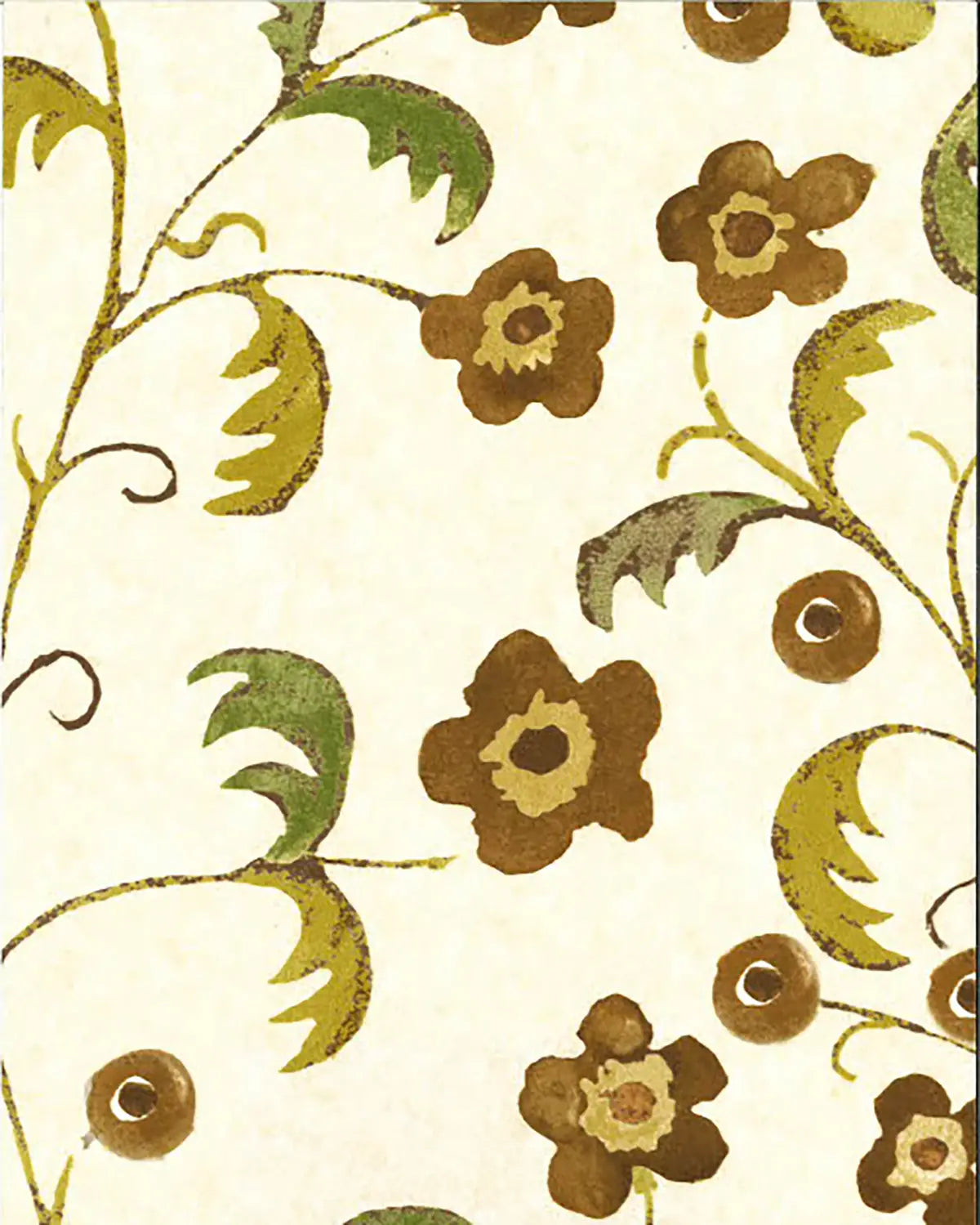Ornella with Berries Wallpaper - Burnt Umber