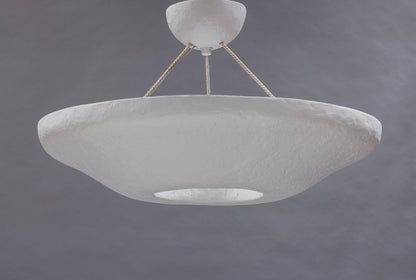 Wolfe Disk Pendant 42in - White Plaster