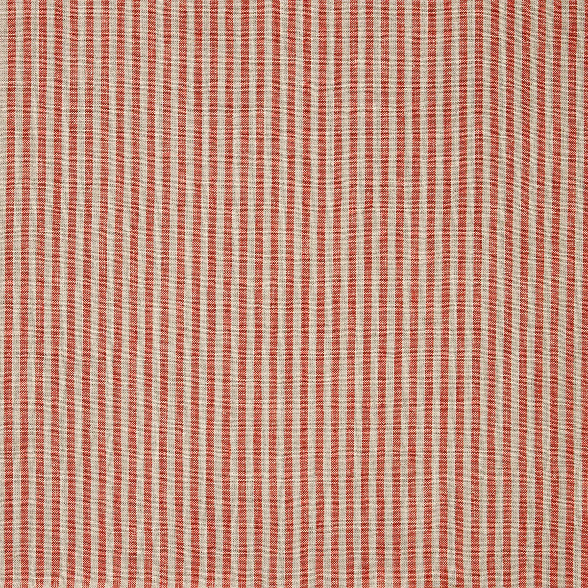 Narrow Stripe Linen - Terracotta / Natural
