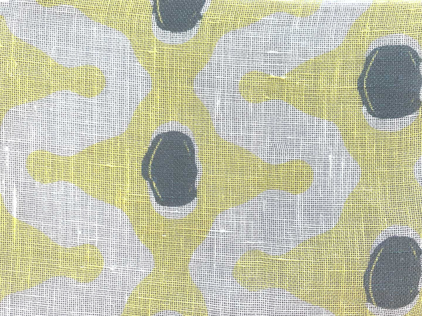 Zig Zag - Yellow Gray on Linen Casement