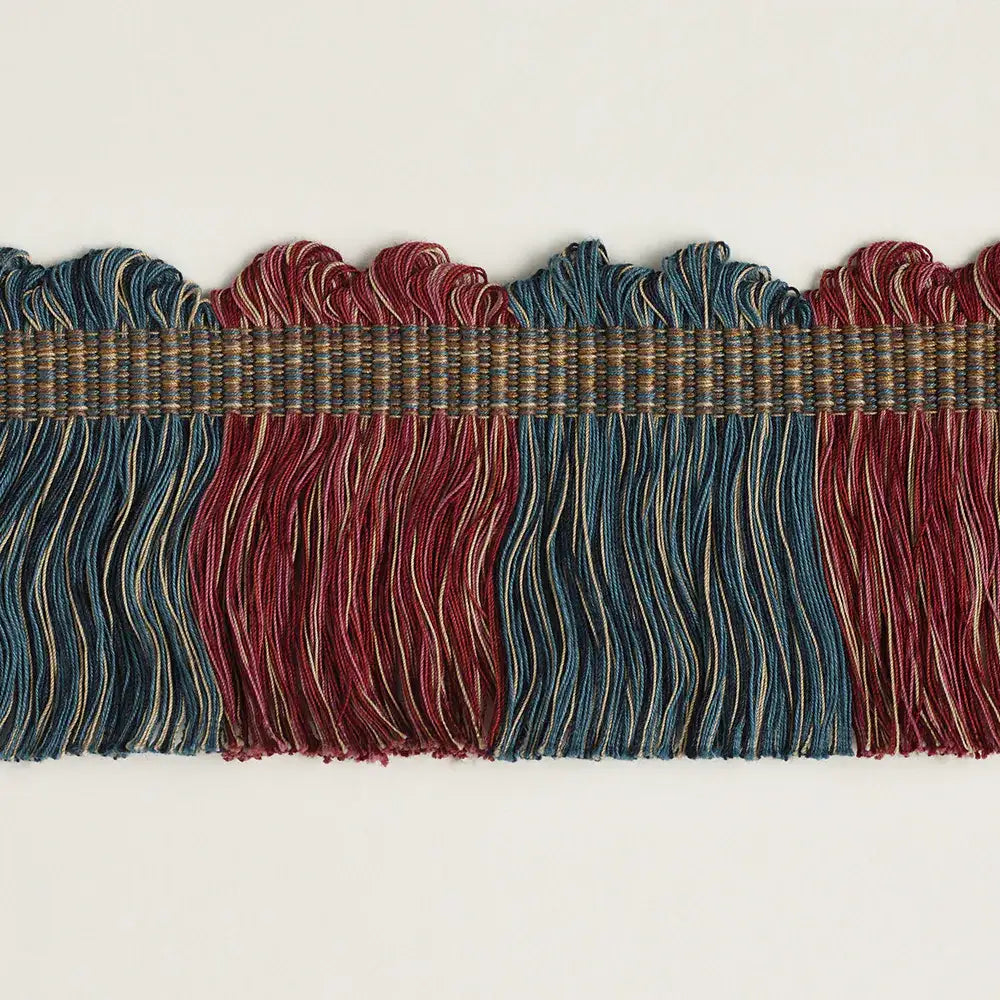 Fan Top Block Fringe - Rose Blue
