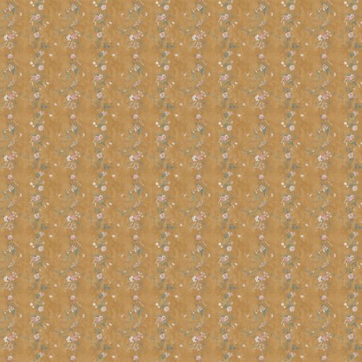 Floral Stripe Wallpaper - Tobacco