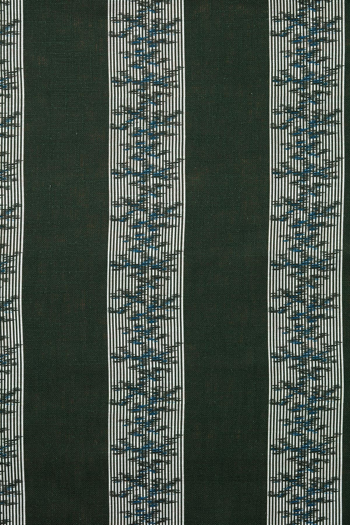 Rayure Ottoman Sur Lin - Vert Sapin