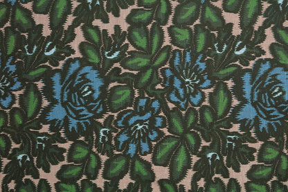 Jardin D'Ikat Sur Lin - Vert/Blue