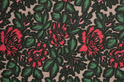 Jardin D'Ikat Sur Lin - Vert/Rose