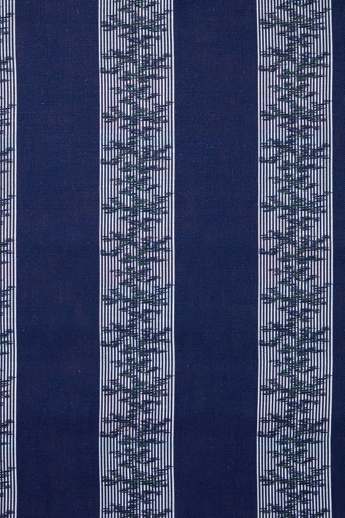 Rayure Ottoman Sur Lin - Blue Marine