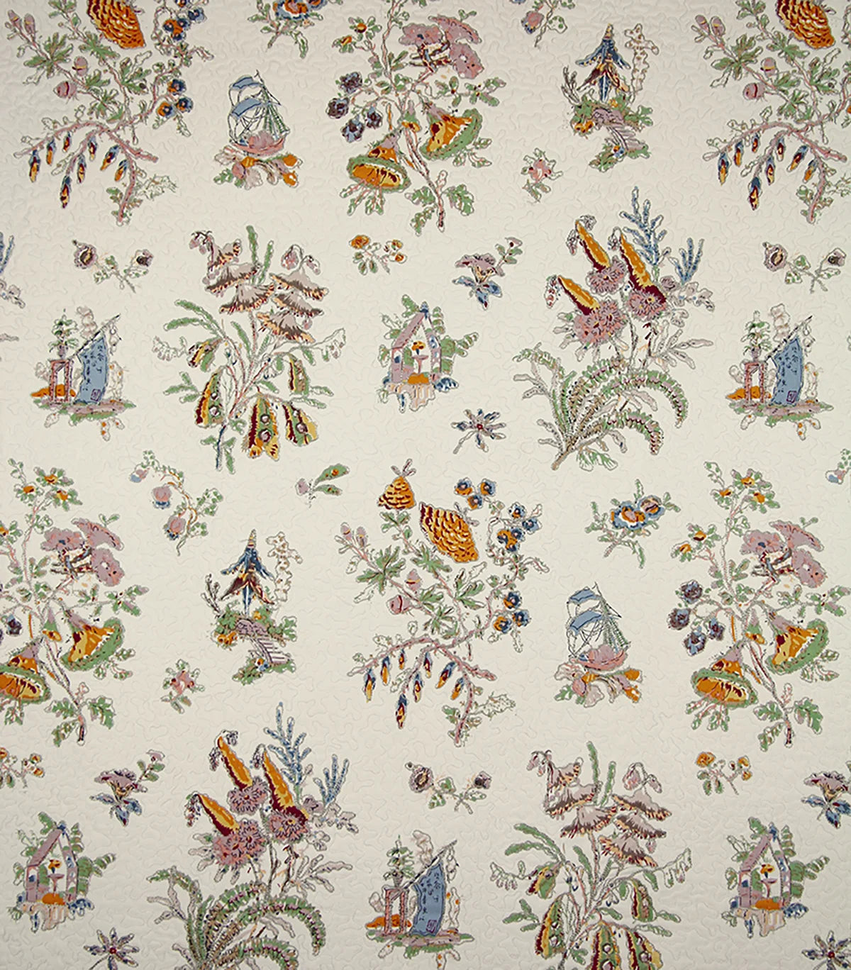 Flower Pagoda Quilted - Mustard Ecru