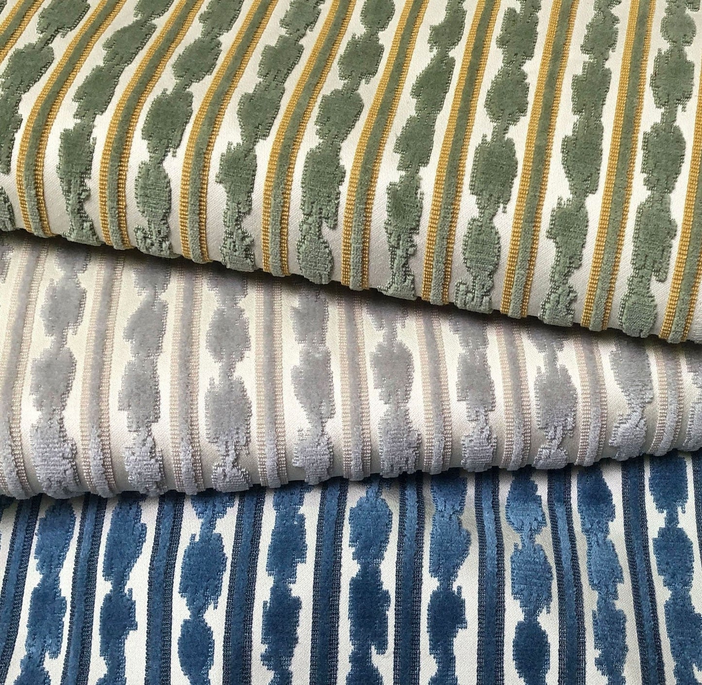 Ikat Stripe - Silver/Almond