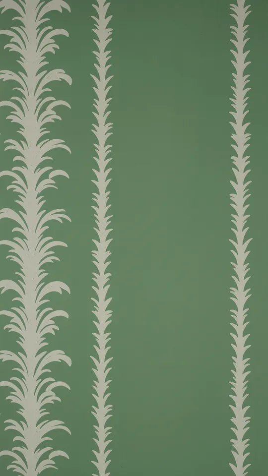 Palm Stripe Wallpaper - Sea Green