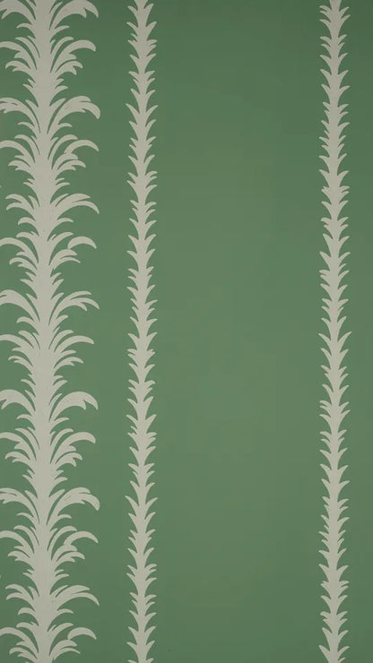 Palm Stripe Wallpaper - Sea Green