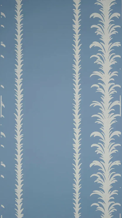 Palm Stripe Wallpaper - Alexander Blue