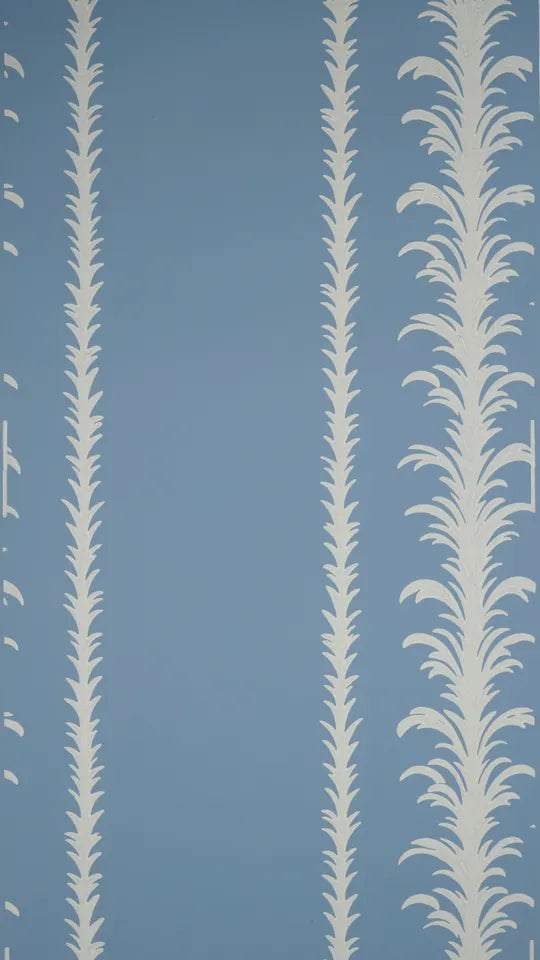 Palm Stripe Wallpaper - Alexander Blue