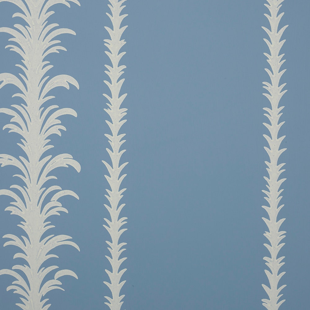 Palm Stripe Wallpaper - Alexander Blue