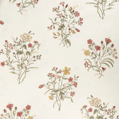 Flax and Field Flowers - Scarlet / Oyster