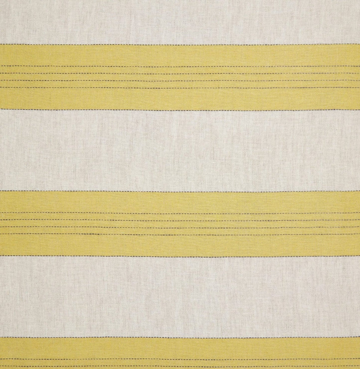 Broad Stripe Linen (Horizontal stripes) - Chinese Yellow / Natural