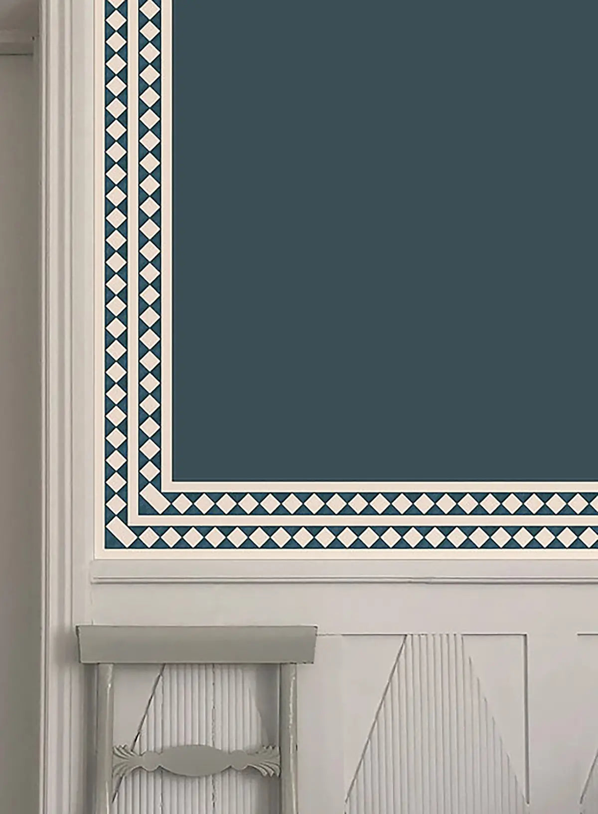 Harlequin Wallpaper Border - Dark Blue