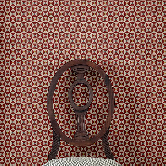 Broken Dishes Wallpaper - Traditional Red