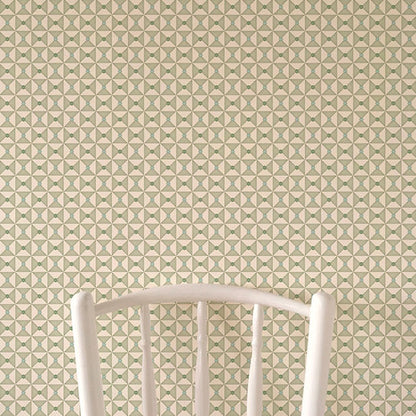 Broken Dishes Wallpaper - Serene Green
