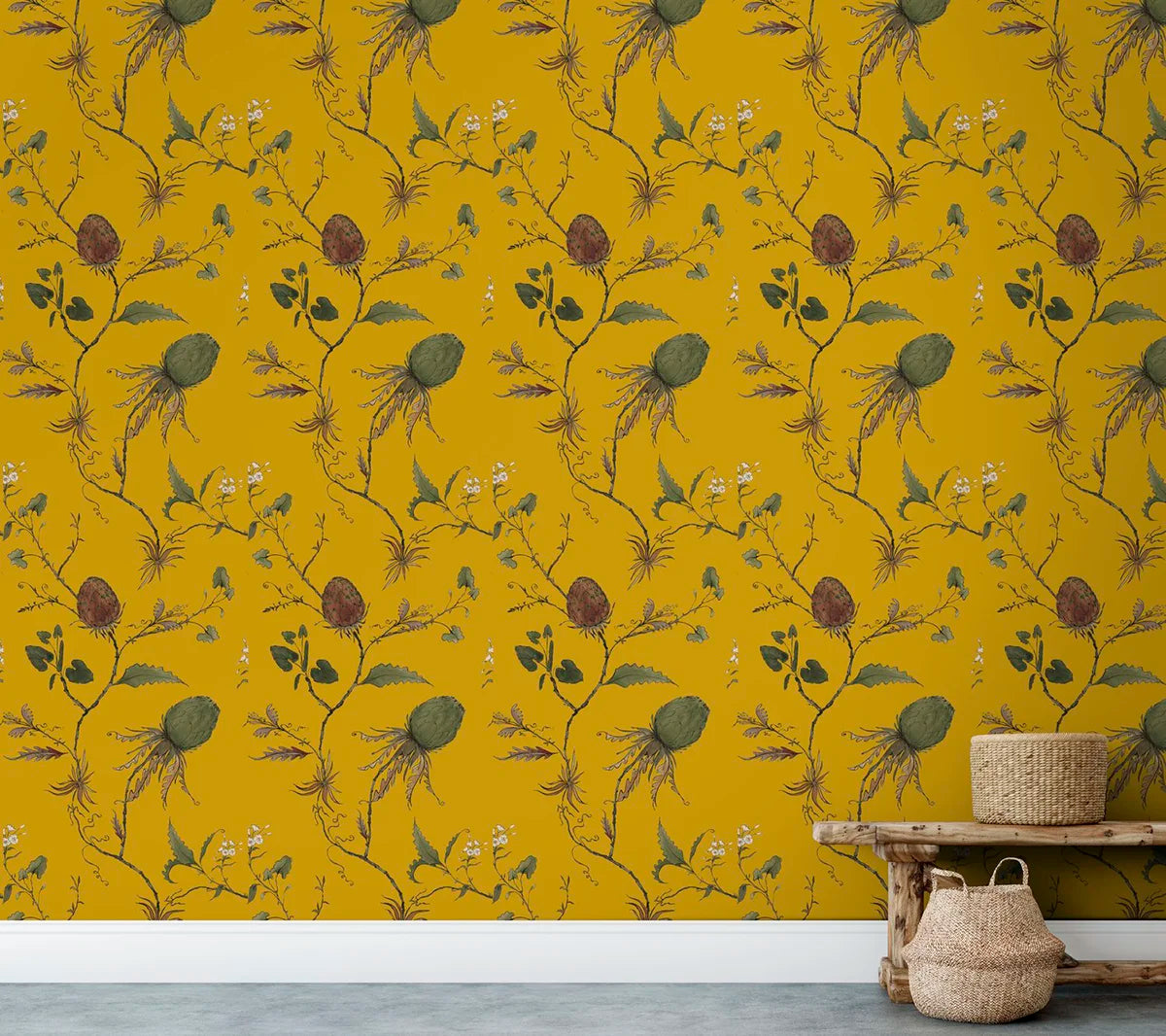 Artichoke Vine Wallpaper - Marigold