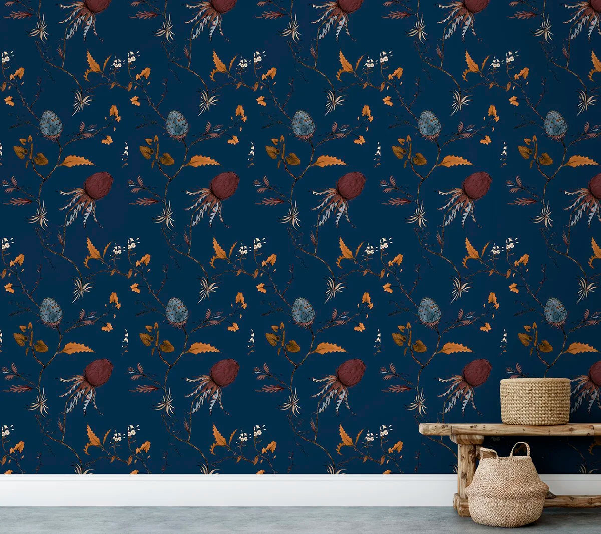 Artichoke Vine Wallpaper - Midnight