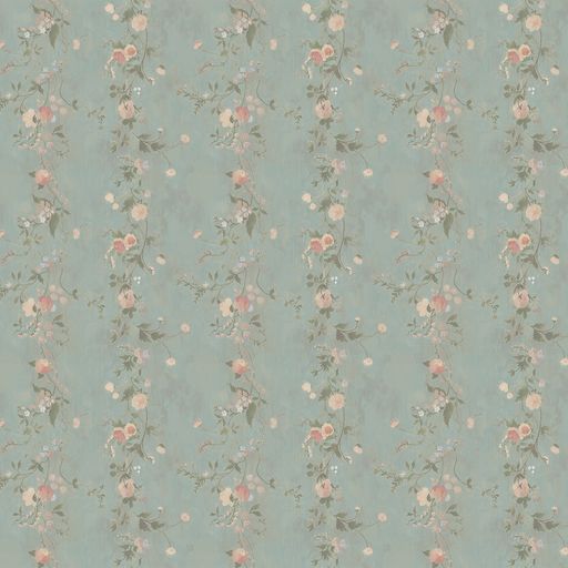 Floral Stripe - Pale Turquoise