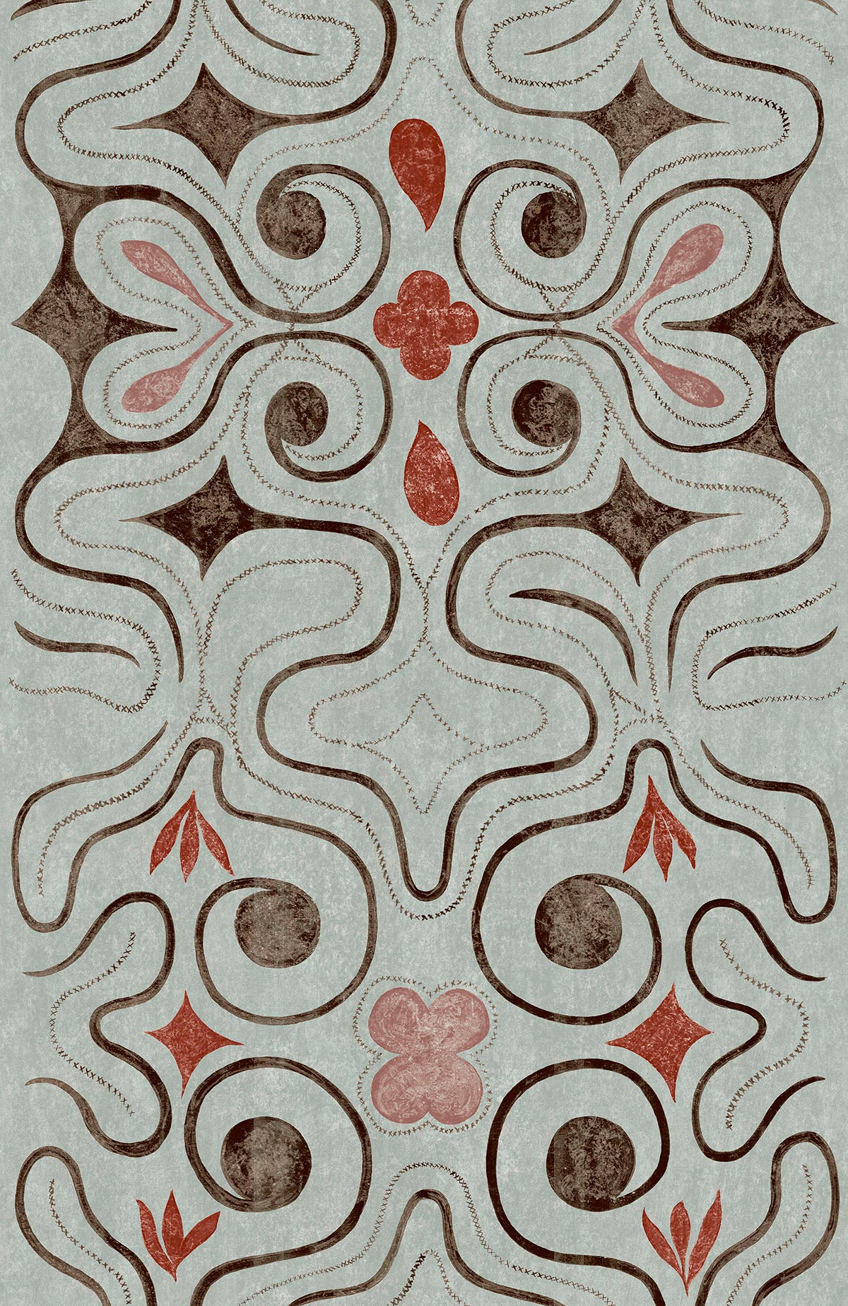 Ainu Wallpaper - Wisteria Blue