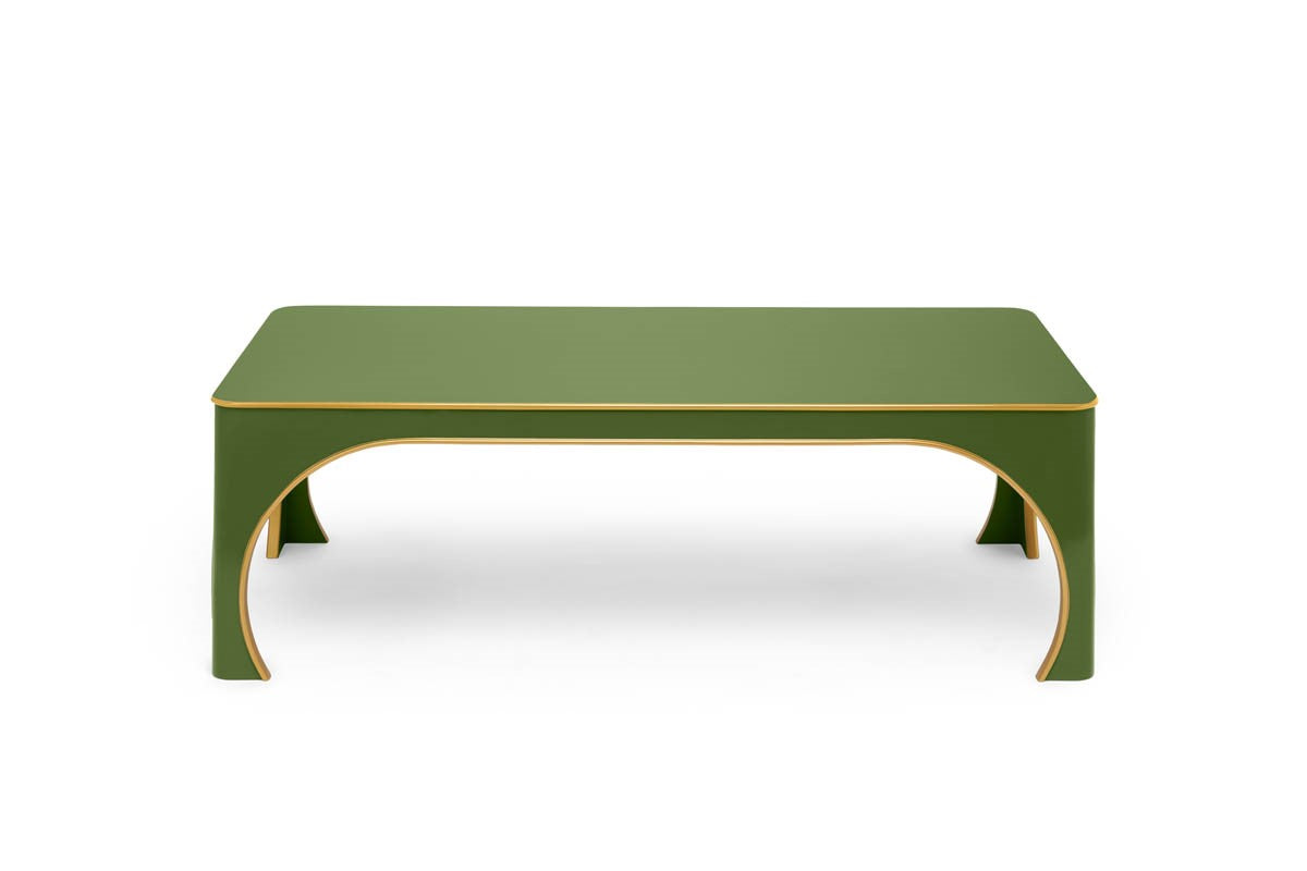 Brighton Coffee Table - Lettuce Green / Gold Edge
