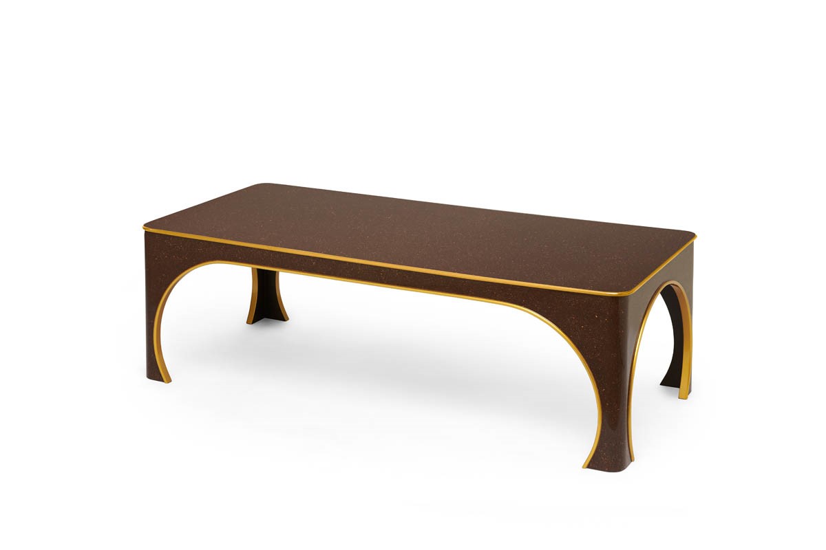 Brighton Coffee Table - Porphyry / Gold Edge