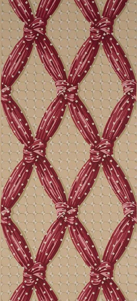 Berrien House Knotted Drapery - Tan / Red