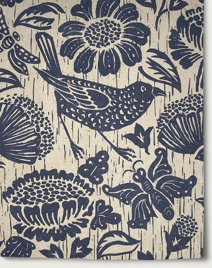 Bird in the Hand Wallpaper - Indigo