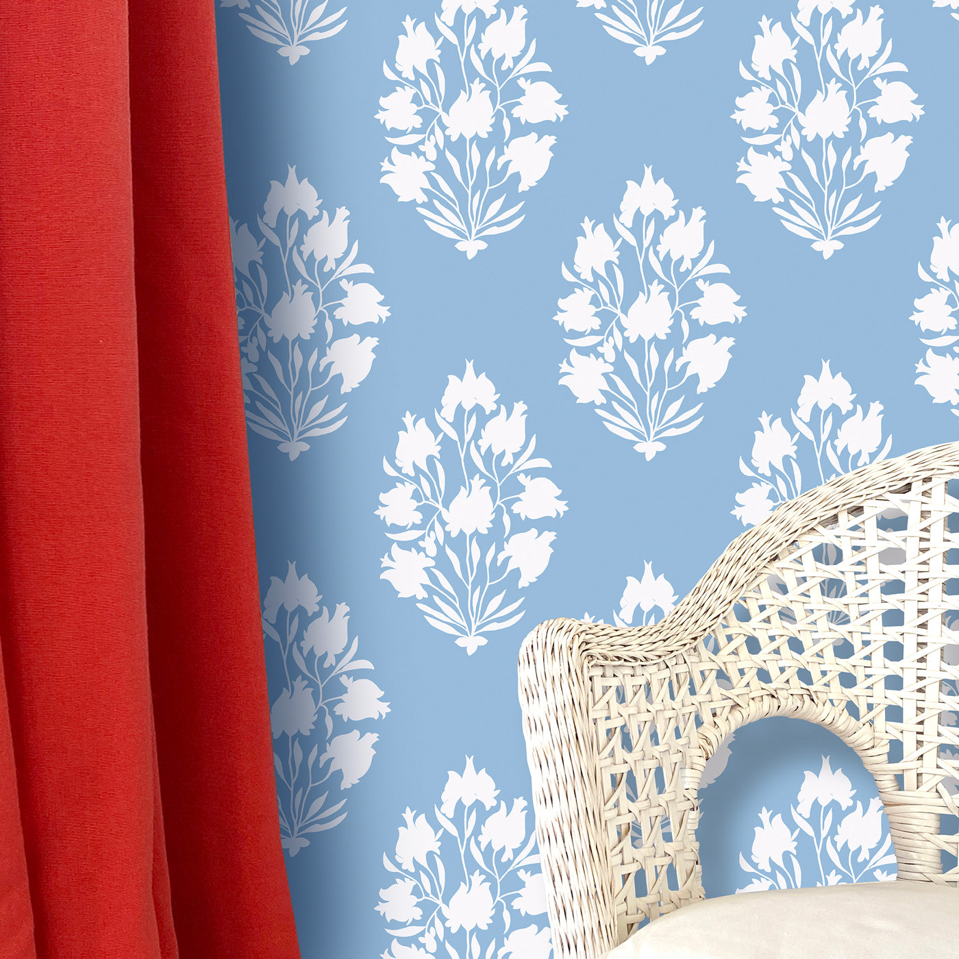 Bukhara Wallpaper - Chalk Blue Small