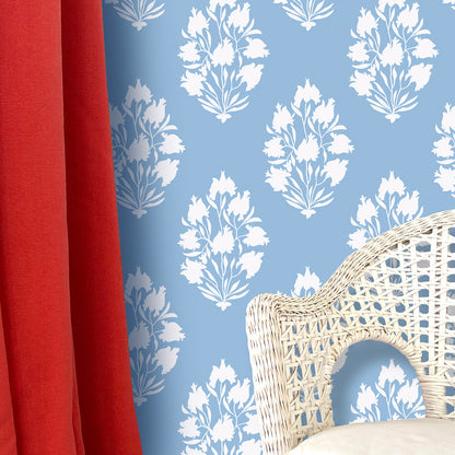 Bukhara Wallpaper - Chalk Blue Small