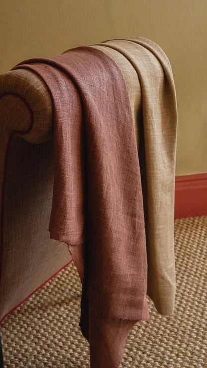Mid Weight Laundered Linen - Rust Red