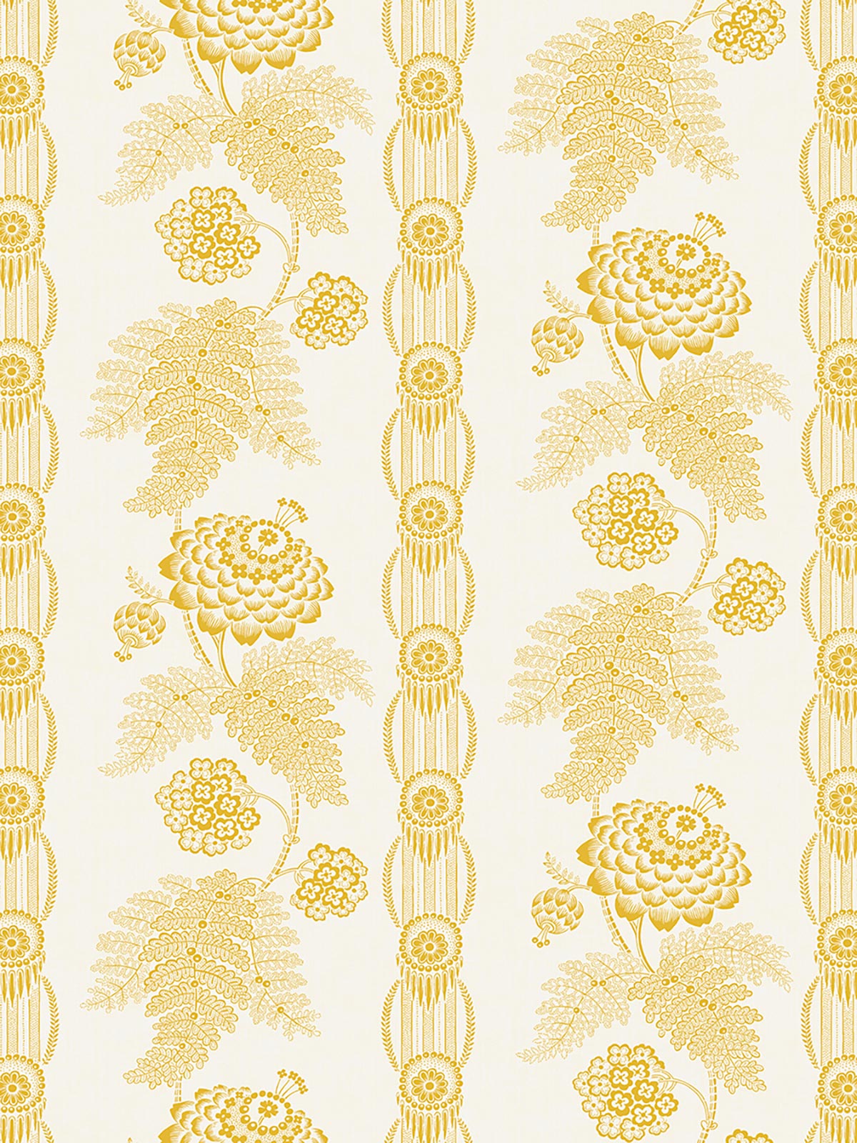 Celeste Wallpaper - Reverse Jaune Moutarde
