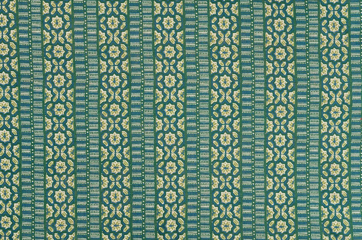 Casimir Raye Sur Lin - Bleu Fond Olive