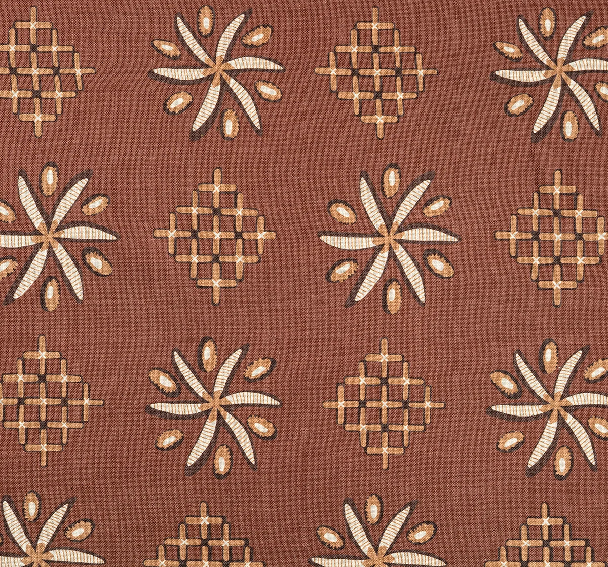Casimir Sur Lin - Beige Fond Marron