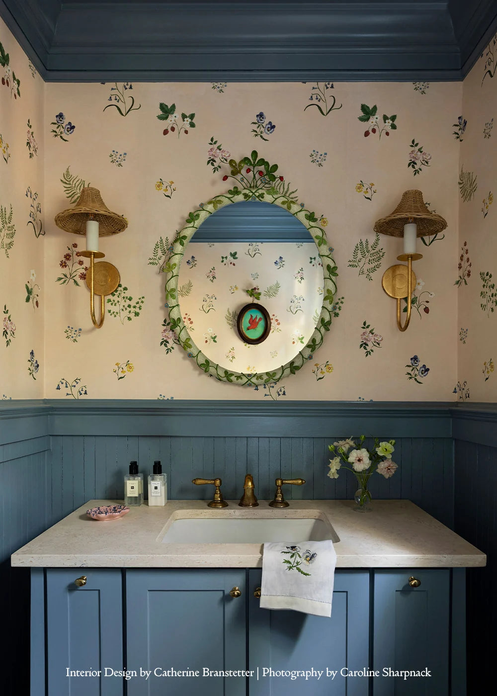 Herbarium Wildflower Wallpaper - Blush
