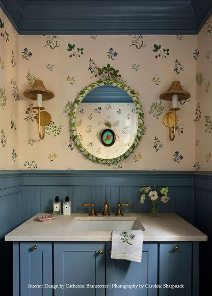 Herbarium Wildflower Wallpaper - Blush