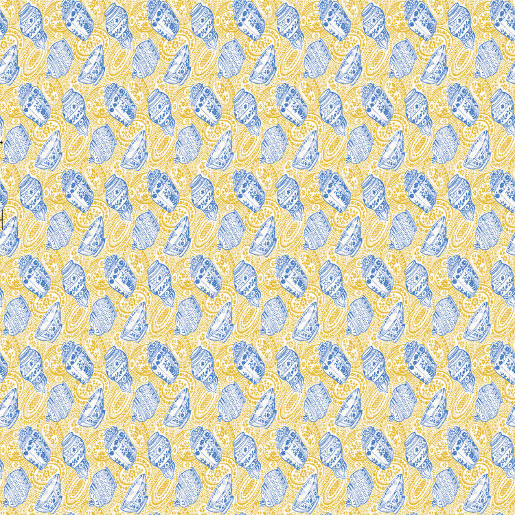 Char Ming Wallpaper - Blue / Yellow