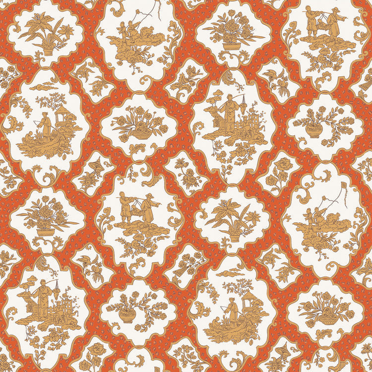 Cora Mandel Wallpaper - Coral