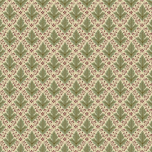 Leaf Trellis Wallpaper - Green / Red