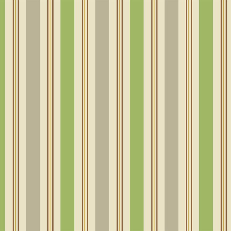 La Fenice Stripe Wallpaper - Fern / Taupe
