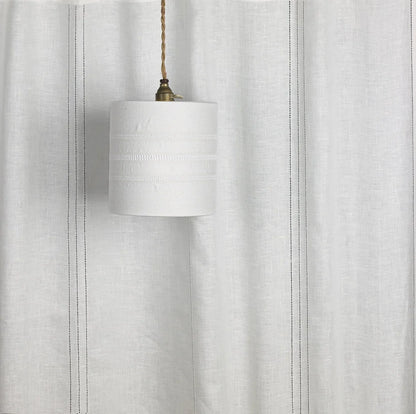 Drawn Thread Fabric Hemstitch Rows - Ivory White